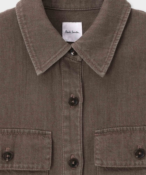 Paul Smith(ポールスミス)の「ウィメンズ ウォッシュドデニム 長袖シャツ / 265202 404B(シャツ/ブラウス・レディース・ブラウン/オリーブ・40)」の3枚目の写真