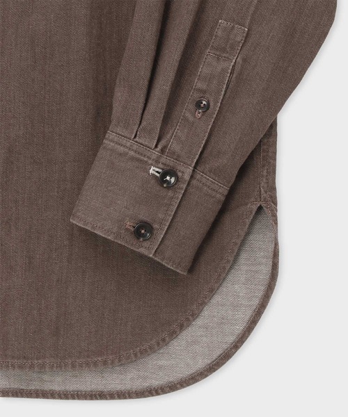 Paul Smith(ポールスミス)の「ウィメンズ ウォッシュドデニム 長袖シャツ / 265202 404B(シャツ/ブラウス・レディース・ブラウン/オリーブ・40)」の4枚目の写真
