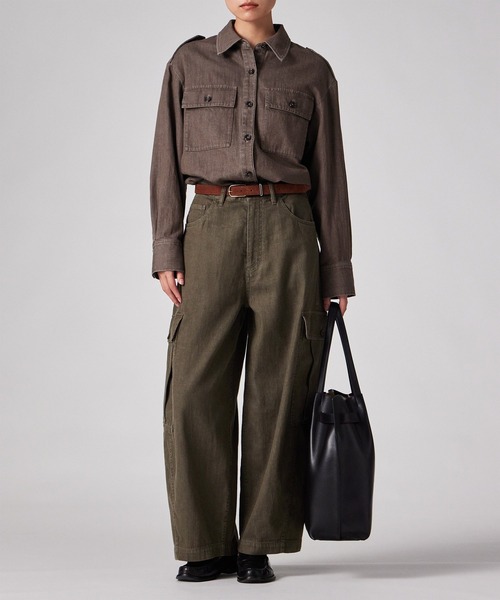Paul Smith(ポールスミス)の「ウィメンズ ウォッシュドデニム 長袖シャツ / 265202 404B(シャツ/ブラウス・レディース・ブラウン/オリーブ・40)」の19枚目の写真
