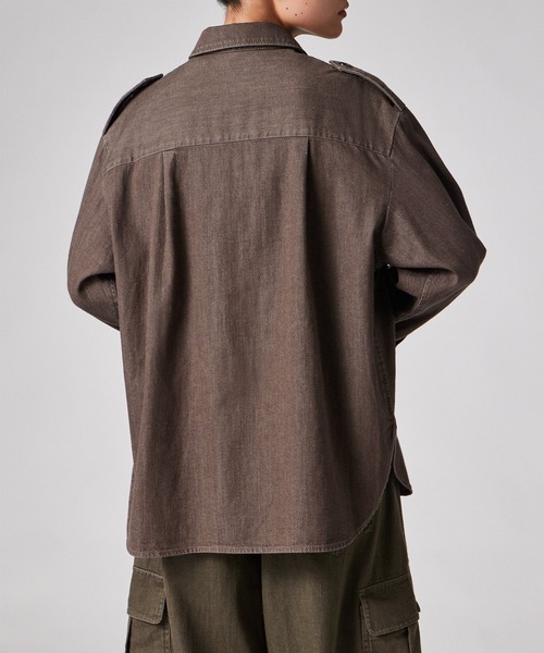 Paul Smith(ポールスミス)の「ウィメンズ ウォッシュドデニム 長袖シャツ / 265202 404B(シャツ/ブラウス・レディース・ブラウン/オリーブ・40)」の18枚目の写真