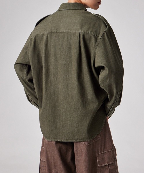 Paul Smith(ポールスミス)の「ウィメンズ ウォッシュドデニム 長袖シャツ / 265202 404B(シャツ/ブラウス・レディース・ブラウン/オリーブ・40)」の15枚目の写真