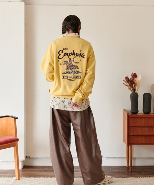 POWER TO THE PEOPLE(パワートゥーザピープル)の「カウボーイ刺繍スウェット(スウェット・メンズ・ブラック/レモンイエロー/オフホワイト・X-LARGE/LARGE/MEDIUM)」の7枚目の写真