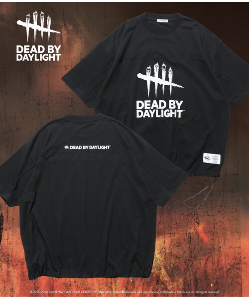 FREAK'S STORE（フリークスストア）の「限定展開 DEAD BY DAYLIGHT 別注 ビッグロゴ ヘムコード フットボールTシャツ（Tシャツ/カットソー・メンズ・ホワイト/グレー/ブラック・MEDIUM/LARGE/X-LARGE）」の2枚目の写真