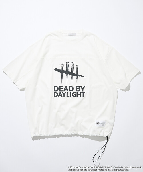FREAK'S STORE（フリークスストア）の「限定展開 DEAD BY DAYLIGHT 別注 ビッグロゴ ヘムコード フットボールTシャツ（Tシャツ/カットソー・メンズ・ホワイト/グレー/ブラック・MEDIUM/LARGE/X-LARGE）」の4枚目の写真