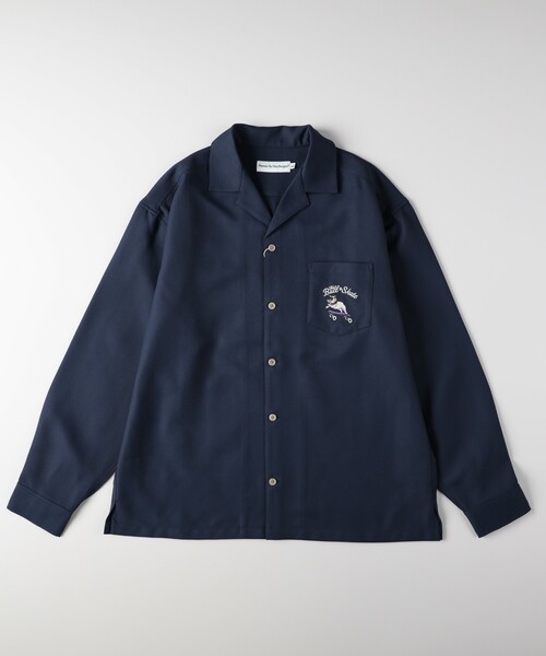 Right-on（ライトオン）の「POWER TO THE PEOPLE 刺繍長袖シャツ（シャツ/ブラウス・メンズ・ブラック/ネイビー/オフホワイト・04/06/05）」の13枚目の写真