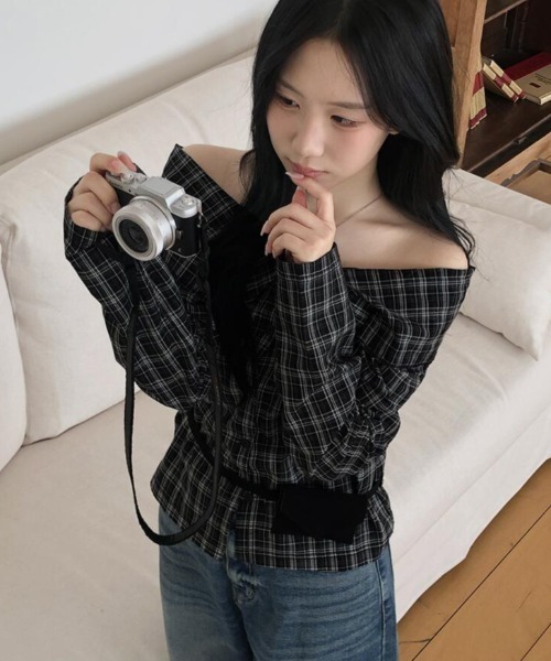 semplice（センプリチェ）の「ブラウス【韓国ファッション】（シャツ/ブラウス・レディース・ブラック・F）」の6枚目の写真