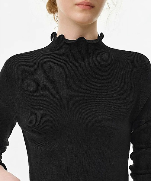 Fano Studios(ファノ ストゥディオズ)の「メロウフリル モックネックトップス FQ26S249【Fano Studios】【2026AW】(Tシャツ/カットソー・レディース・ホワイト/ブラック・S/M)」の12枚目の写真