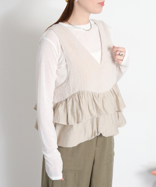 cepo(セポ)の「ファーベスト&シアーロンTee アンサンブル(アンサンブル・レディース・ブラック/ベージュ・M)」の21枚目の写真