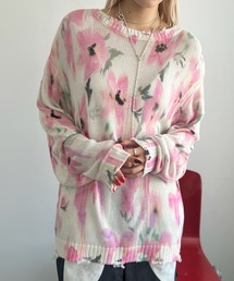 Ameri(�A����)��CHILL FLOWER KNIT TOP(�j�b�g/�Z�[�^�[)