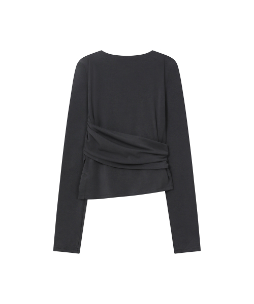 Miseki SEOUL(ミセキソウル)の「Tie-up layered long sleeve CHARCOAL(Tシャツ/カットソー・レディース・その他・1/2)」の3枚目の写真