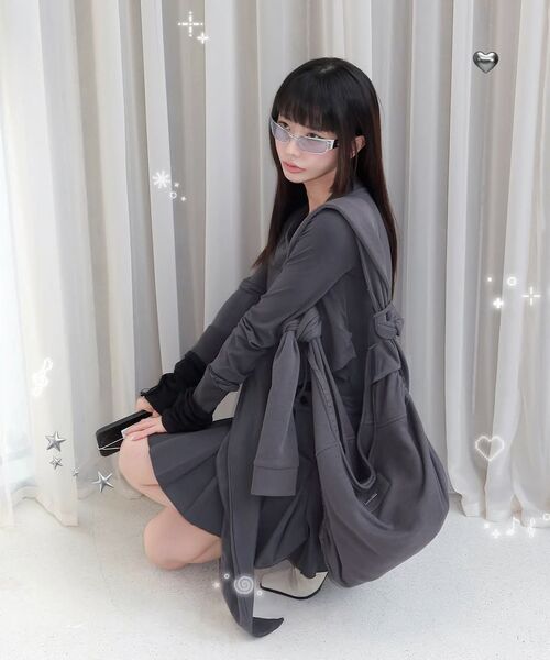 Miseki SEOUL(ミセキソウル)の「Tie-up layered long sleeve CHARCOAL(Tシャツ/カットソー・レディース・その他・1/2)」の5枚目の写真