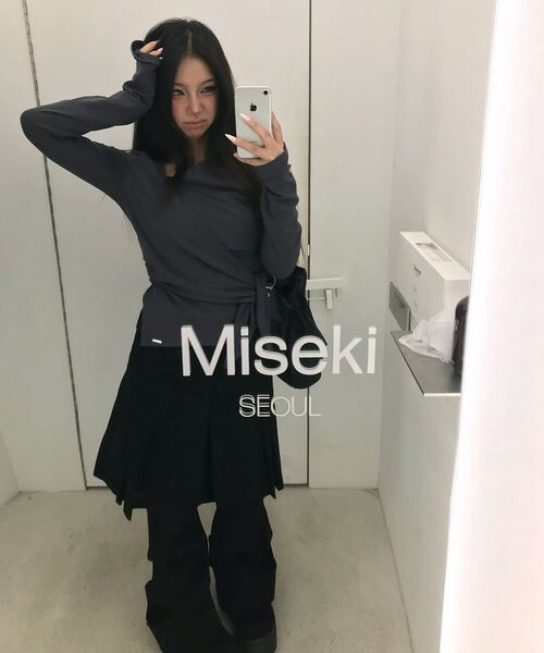 Miseki SEOUL(ミセキソウル)の「Tie-up layered long sleeve CHARCOAL(Tシャツ/カットソー・レディース・その他・1/2)」の4枚目の写真