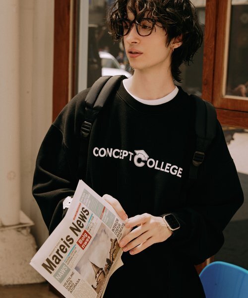 CONCEPTCOLLEGE（コンセプトカレッジ）の「ベーシックラインロゴブラックスウェットシャツ[男女共用]（スウェット・レディース・その他・LARGE/MEDIUM）」の3枚目の写真