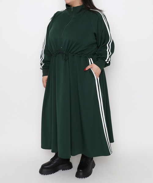 PUNYUS（プニュズ）の「【NEW SIZE】ジャージワンピース（ワンピース・レディース・グリーン/ブラック・3/4/5/1/2）」の4枚目の写真