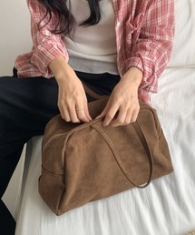 スウェードボストンバッグ