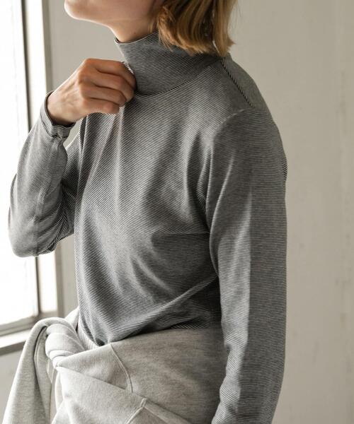FORK&SPOON(フォークアンドスプーン)の「FORK&SPOON ベアジャージータートルネックプルオーバー(Tシャツ/カットソー・レディース・ブラック/ブラック系その他/オフホワイト・1)」の3枚目の写真