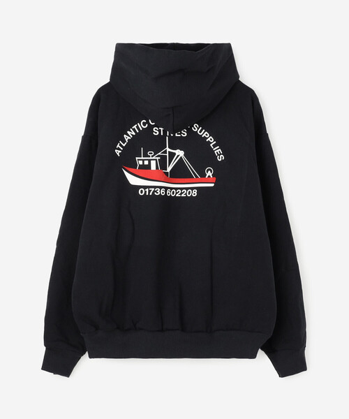 Bshop（ビショップ）の「Atlantic Coastal Supplies | 長袖 フーディー Fishing Boat MEN（パーカー・メンズ・ネイビー・M/L）」の3枚目の写真