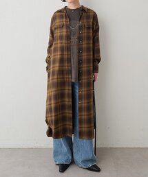 チェックシャツワンピース
