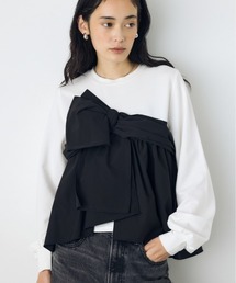 アシンメトリービスチェドッキングトップス 秋服 冬服 春服 レイヤード風 長袖 ロンT【身長/骨格別着用画像あり】
