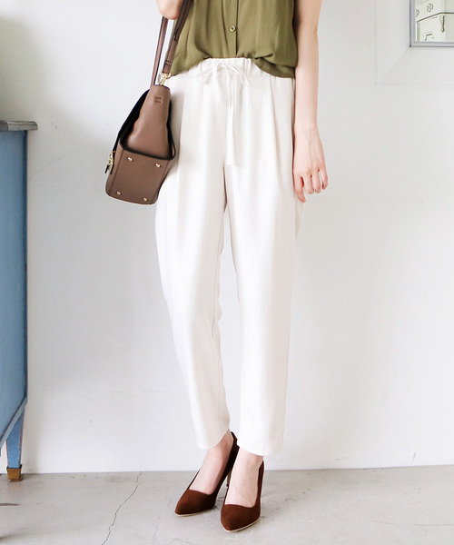 N.（N. Natural Beauty Basic）（エヌエヌナチュラルビューティーベーシック）の「ガーデンツイルパンツ（その他パンツ・レディース・ホワイト/ベージュ/ネイビー/ブルー・MEDIUM）」の2枚目の写真