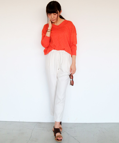 N.（N. Natural Beauty Basic）（エヌエヌナチュラルビューティーベーシック）の「ガーデンツイルパンツ（その他パンツ・レディース・ホワイト/ベージュ/ネイビー/ブルー・MEDIUM）」の5枚目の写真