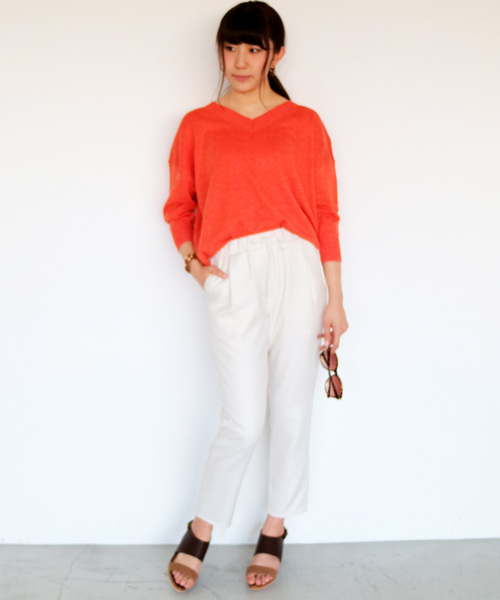 N.（N. Natural Beauty Basic）（エヌエヌナチュラルビューティーベーシック）の「ガーデンツイルパンツ（その他パンツ・レディース・ホワイト/ベージュ/ネイビー/ブルー・MEDIUM）」の6枚目の写真