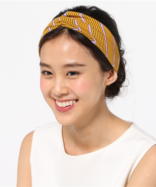Khaju（カージュ）の「Khaju: ジグザグヘアバンド（ヘアバンド・レディース・ブラック/ピンクゴールド・ONE SIZE）」の2枚目の写真