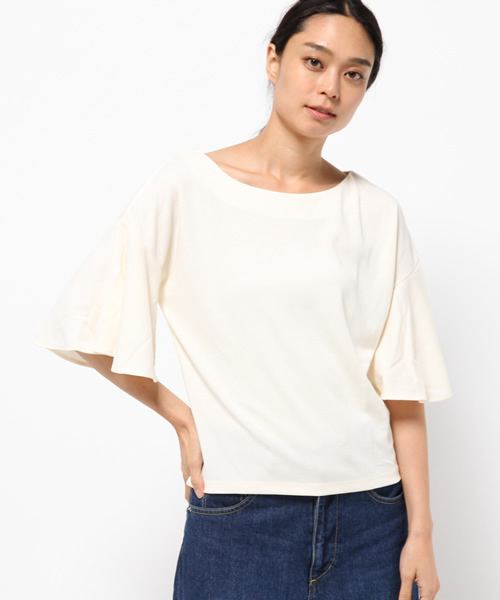 FREE'S MART(フリーズマート)の「2WAY袖フリルカットソー(Tシャツ/カットソー・レディース・オレンジ/ブルー/ホワイト/ブラック・FREE)」の1枚目の写真