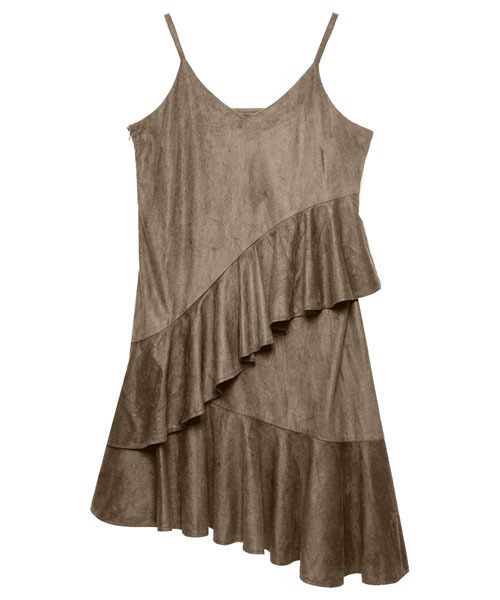 Re Edit リエディ の リエディ 螺旋フリルスエードキャミソールワンピース リエディオリジナル 16秋新作 16aw展示会 ワンピース ワンピース Wear