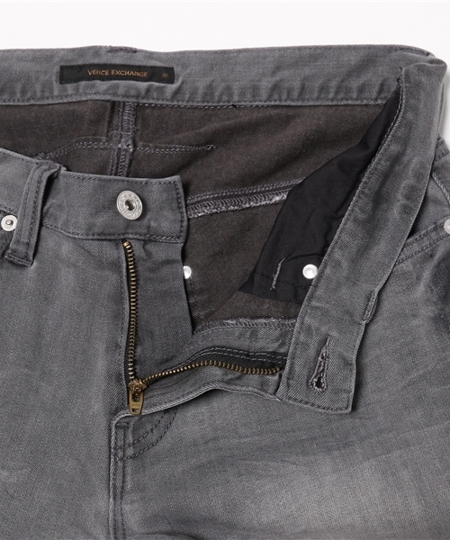 VENCEEXCHANGE（ヴァンスエクスチェンジ）の「ダメージデニムスキニーパンツ（デニムパンツ・メンズ・グレー/ライトブルー/ブラック・SMALL/MEDIUM/LARGE）」の7枚目の写真