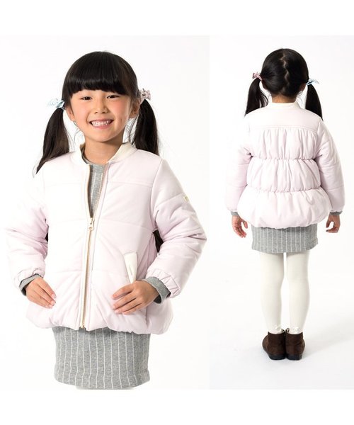 apres les cours（アプレレクール）の「後シャーリング中綿ジャケット（ダウンジャケット/コート・キッズ・キャメル/ピンク/ネイビー・100/90/120/140/110/130/80）」の5枚目の写真