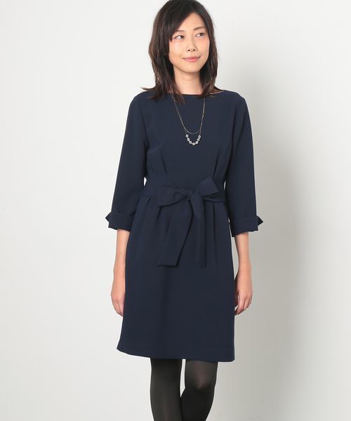 Rope Picnic ロペピクニック の ダブルクロスウエストリボンワンピース ワンピース Wear