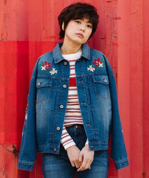 DOUBLE NAME（ダブルネーム）の「刺繍入りビッグGジャン（デニム