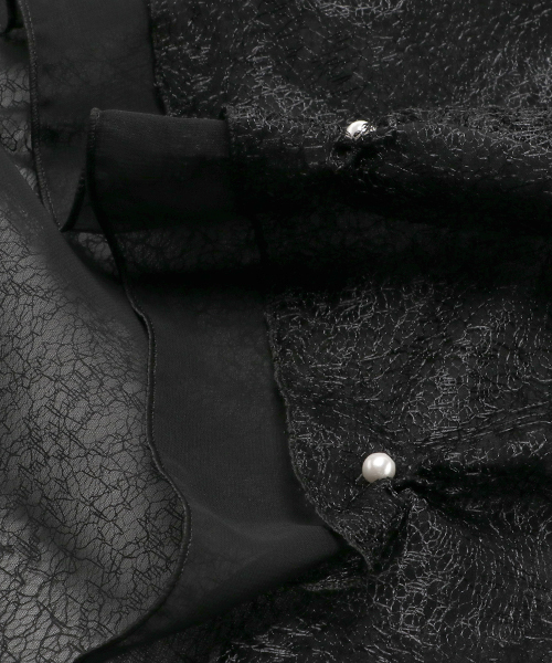 ★Christian Dior★ストール シフォン パール ビジュー ブラック. Addie/Pearl | パールタッセル付き Black パテントレザー