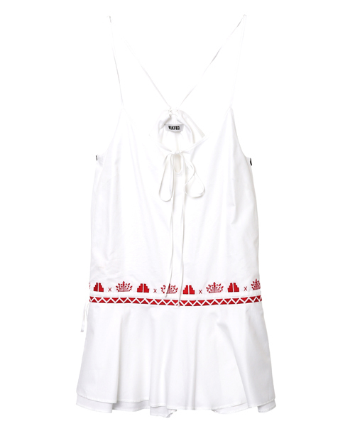 MILKFED.(ミルクフェド)の「EMBROIDERED SHORT ALL IN ONE(つなぎ/オールインワン・レディース・ネイビー/レッド・ONE SIZE)」の11枚目の写真