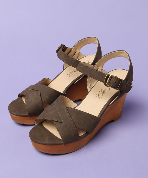 CIAOPANIC（チャオパニック）の「田中里奈×Ciaopanic　クロスウッドサンダル（サンダル・レディース・ベージュ/ブラック/ブラウン・22.5cm/23.5cm/24.5cm）」の4枚目の写真