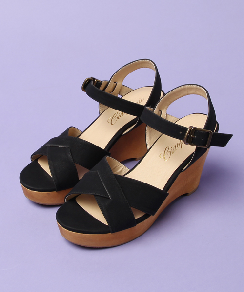 CIAOPANIC（チャオパニック）の「田中里奈×Ciaopanic　クロスウッドサンダル（サンダル・レディース・ベージュ/ブラック/ブラウン・22.5cm/23.5cm/24.5cm）」の5枚目の写真