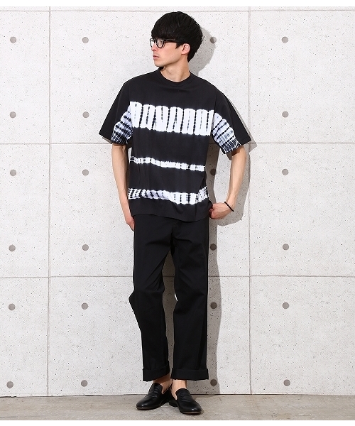 ADAM ET ROPE'(アダムエロペ)の「ボーダー柄染めTシャツ(Tシャツ/カットソー・メンズ・ブラック/ベージュ・M/L)」の3枚目の写真
