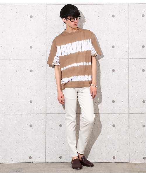 ADAM ET ROPE'(アダムエロペ)の「ボーダー柄染めTシャツ(Tシャツ/カットソー・メンズ・ブラック/ベージュ・M/L)」の4枚目の写真