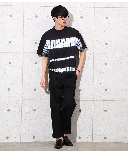 ADAM ET ROPE'(アダムエロペ)の「ボーダー柄染めTシャツ(Tシャツ/カットソー・メンズ・ブラック/ベージュ・M/L)」の11枚目の写真