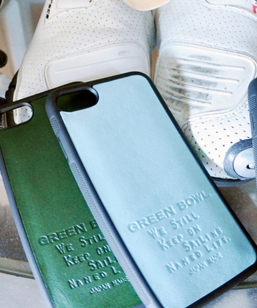 GREEN BOWL（グリーンボウル）の「GREENBOWL Leather iphone Cover/グリーンボウルレザーアイフォンカバー（スマホケース/カバー・メンズ・グリーン/キャメル/サックスブルー/ブラウン/マスタード・FREE）」の3枚目の写真