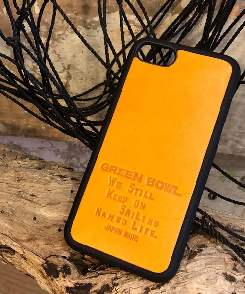 GREEN BOWL（グリーンボウル）の「GREENBOWL Leather iphone Cover/グリーンボウルレザーアイフォンカバー（スマホケース/カバー・メンズ・グリーン/キャメル/サックスブルー/ブラウン/マスタード・FREE）」の4枚目の写真