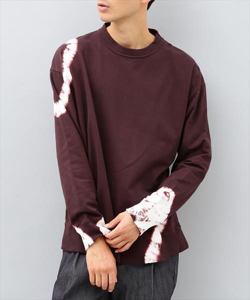 ADAM ET ROPE'(アダムエロペ)の「インレイ絞り染めロングスリーブTシャツ(Tシャツ/カットソー・メンズ・ダークグリーン/ダークブラウン・M/L)」の2枚目の写真