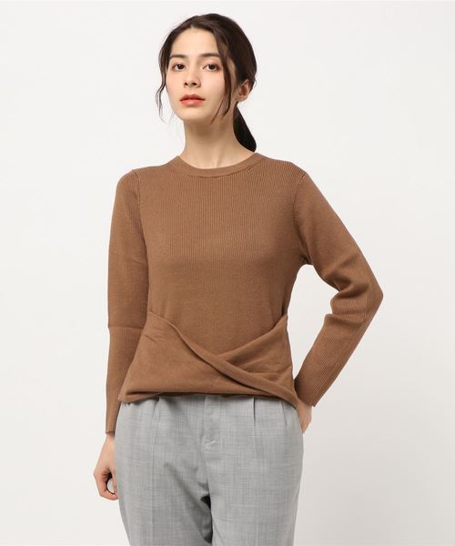 YECCA VECCA(イェッカヴェッカ)の「・ウエストデザインニットプルオーバー(ニット/セーター・レディース・ネイビー/ピンク/アイボリー/キャメル・FREE)」の7枚目の写真
