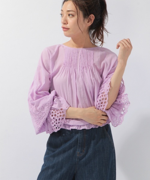 laboratory work（ラボラトリーワーク）の「カットワーク刺繍ブラウス（シャツ/ブラウス・レディース・ホワイト/ブラック/ラベンダー・MEDIUM）」の3枚目の写真