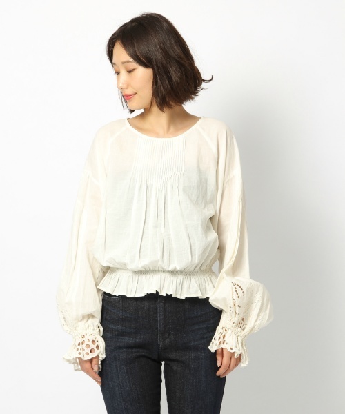 laboratory work（ラボラトリーワーク）の「カットワーク刺繍ブラウス（シャツ/ブラウス・レディース・ホワイト/ブラック/ラベンダー・MEDIUM）」の11枚目の写真