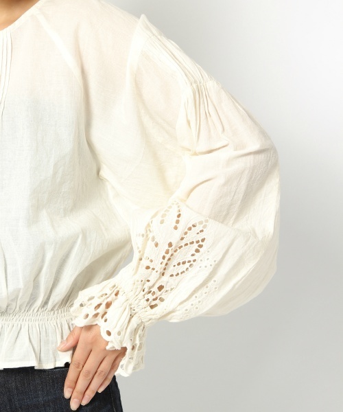 laboratory work（ラボラトリーワーク）の「カットワーク刺繍ブラウス（シャツ/ブラウス・レディース・ホワイト/ブラック/ラベンダー・MEDIUM）」の10枚目の写真