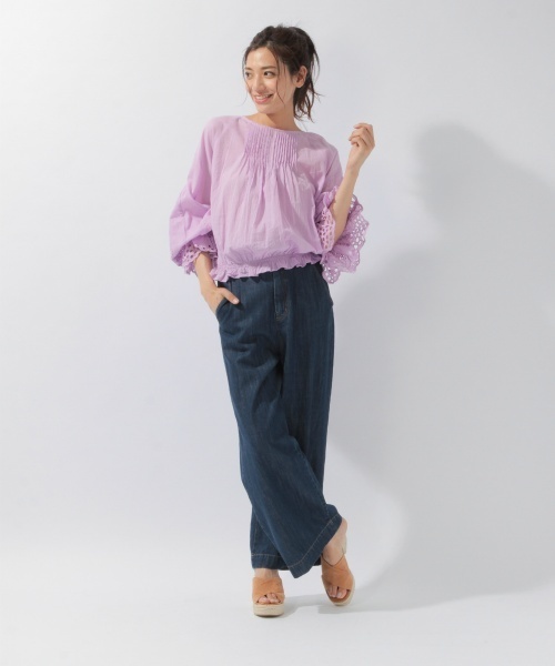 laboratory work（ラボラトリーワーク）の「カットワーク刺繍ブラウス（シャツ/ブラウス・レディース・ホワイト/ブラック/ラベンダー・MEDIUM）」の16枚目の写真