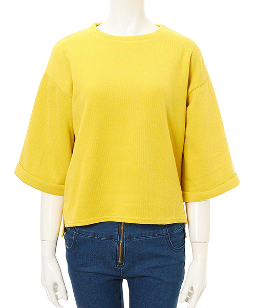 fifth（フィフス）の「Uネックバックロングプルオーバー（その他トップス・レディース・イエロー/ホワイト/ブラック・MEDIUM）」の5枚目の写真