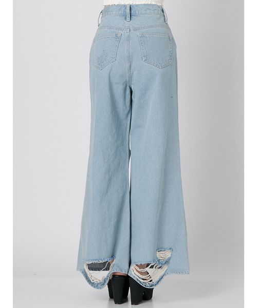 EMODA(エモダ)の「ハードクラッシュジャストウエストバギーデニム(デニムパンツ・レディース・インディゴブルー/ライトブルー・MEDIUM/SMALL/X-SMALL)」の12枚目の写真